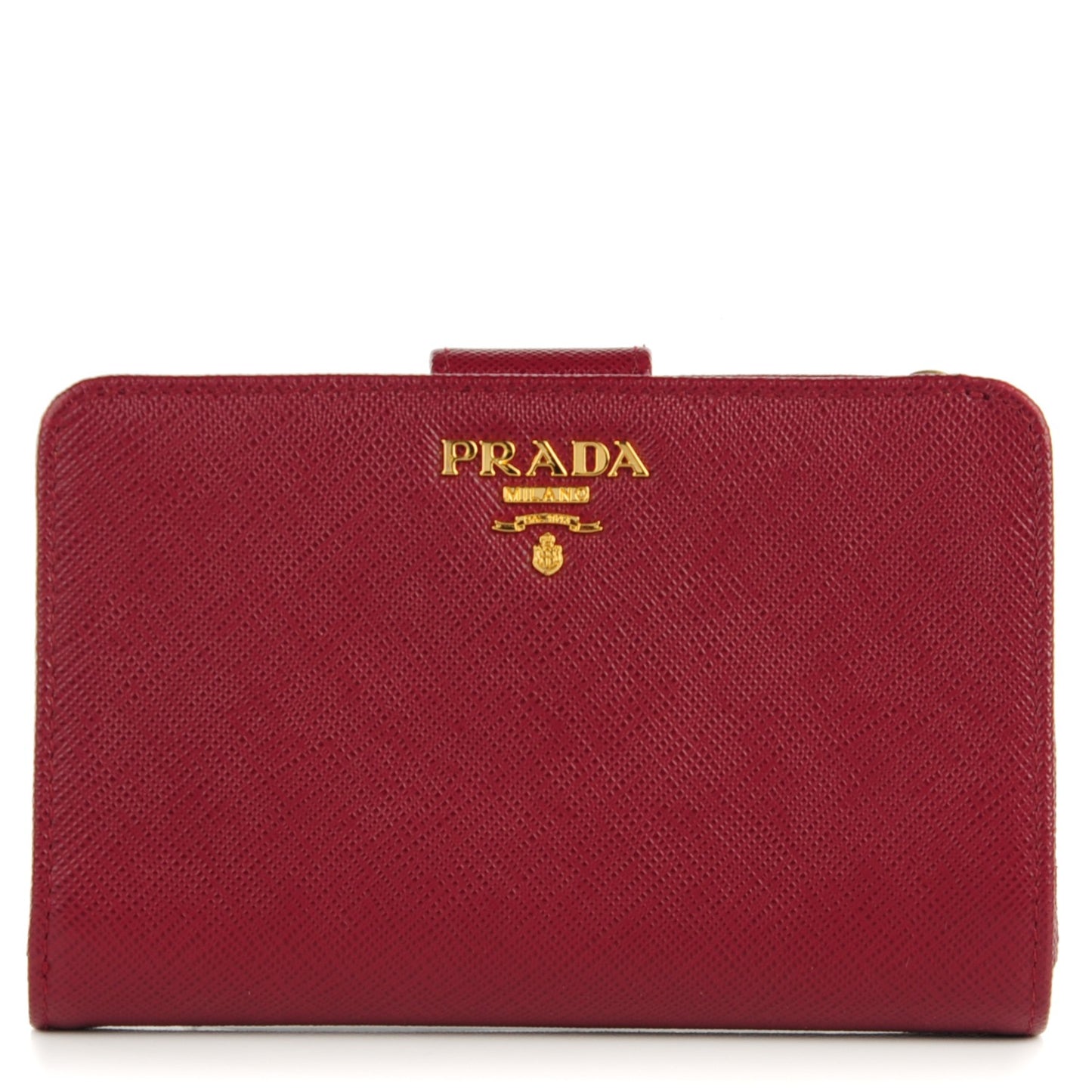 Saffiano Metal Compact Wallet Cherry