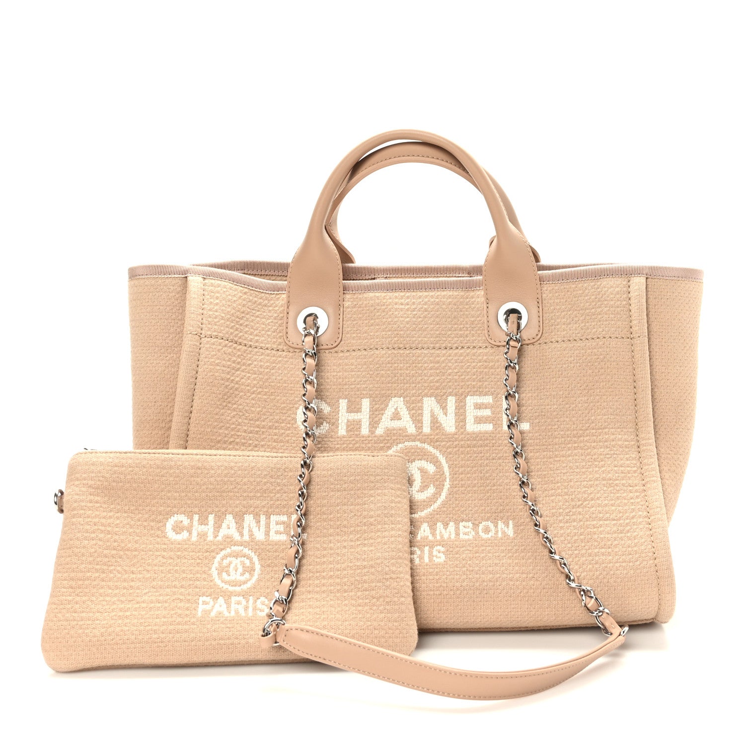 Chanel Mixed Fibers Small Deauville Tote Beige 3 of 10