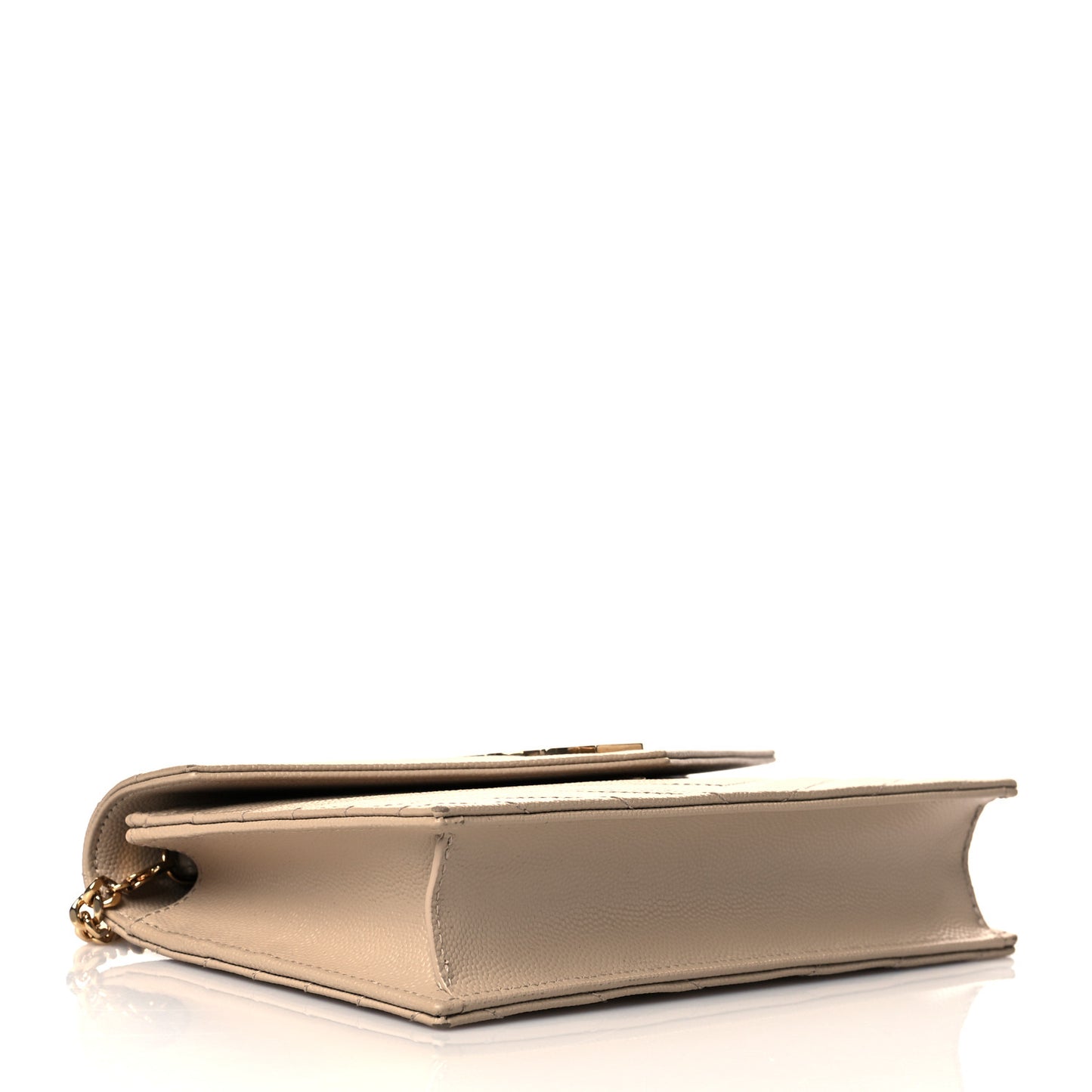 Grain De Poudre Matelasse Chevron Monogram Envelope Chain Wallet Taupe