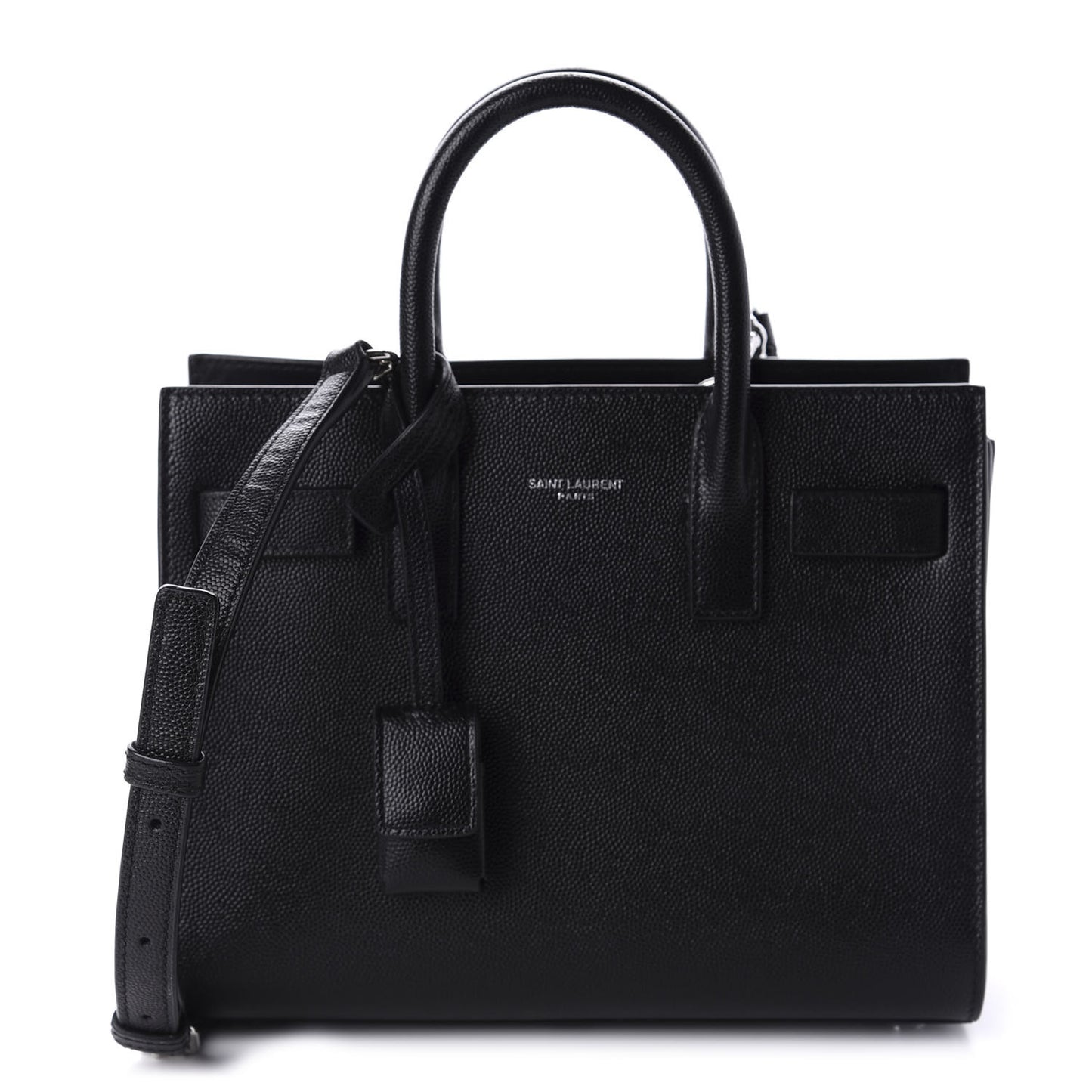 Grained Calfskin Nano Sac De Jour Black