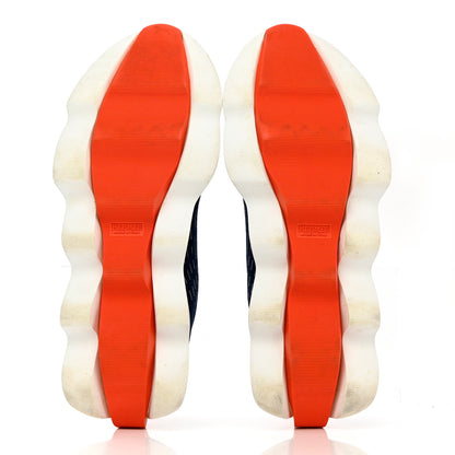 Hermes Technical Canvas Goatskin Mens Eclair Sneakers 44 Marine 6 of 14