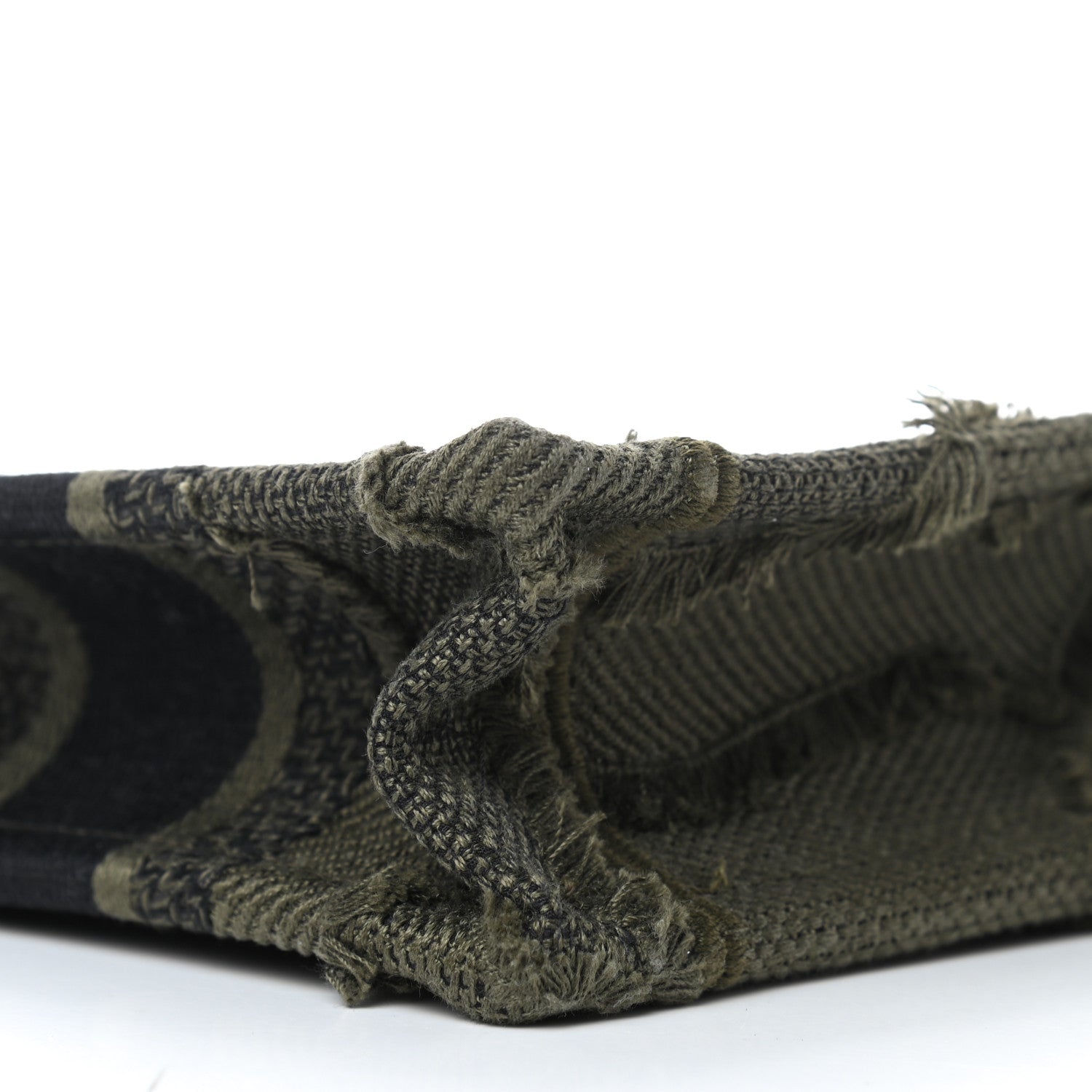 Christian Dior Canvas Embroidered Camouflage Mini Book Tote Green 8 of 9