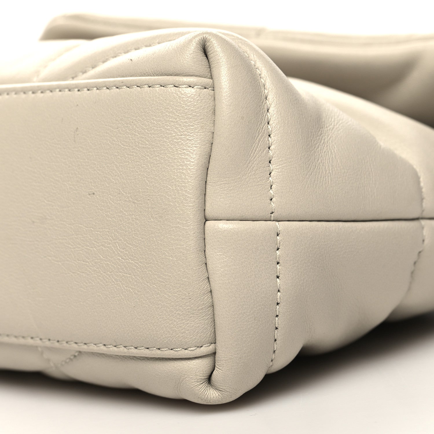Saint Laurent Lambskin Quilted Toy Loulou Puffer Monogram Chain Satchel Crema Soft 10 of 12