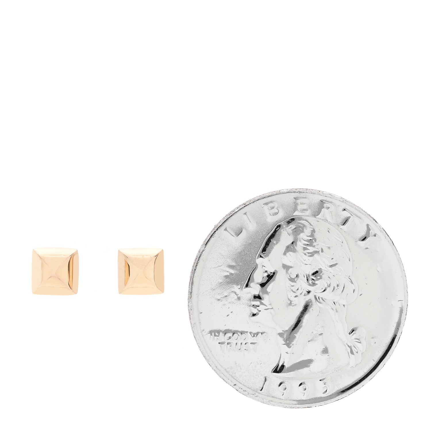 Hermes 18K Rose Gold Clou d'H Stud Earrings 2 of 5