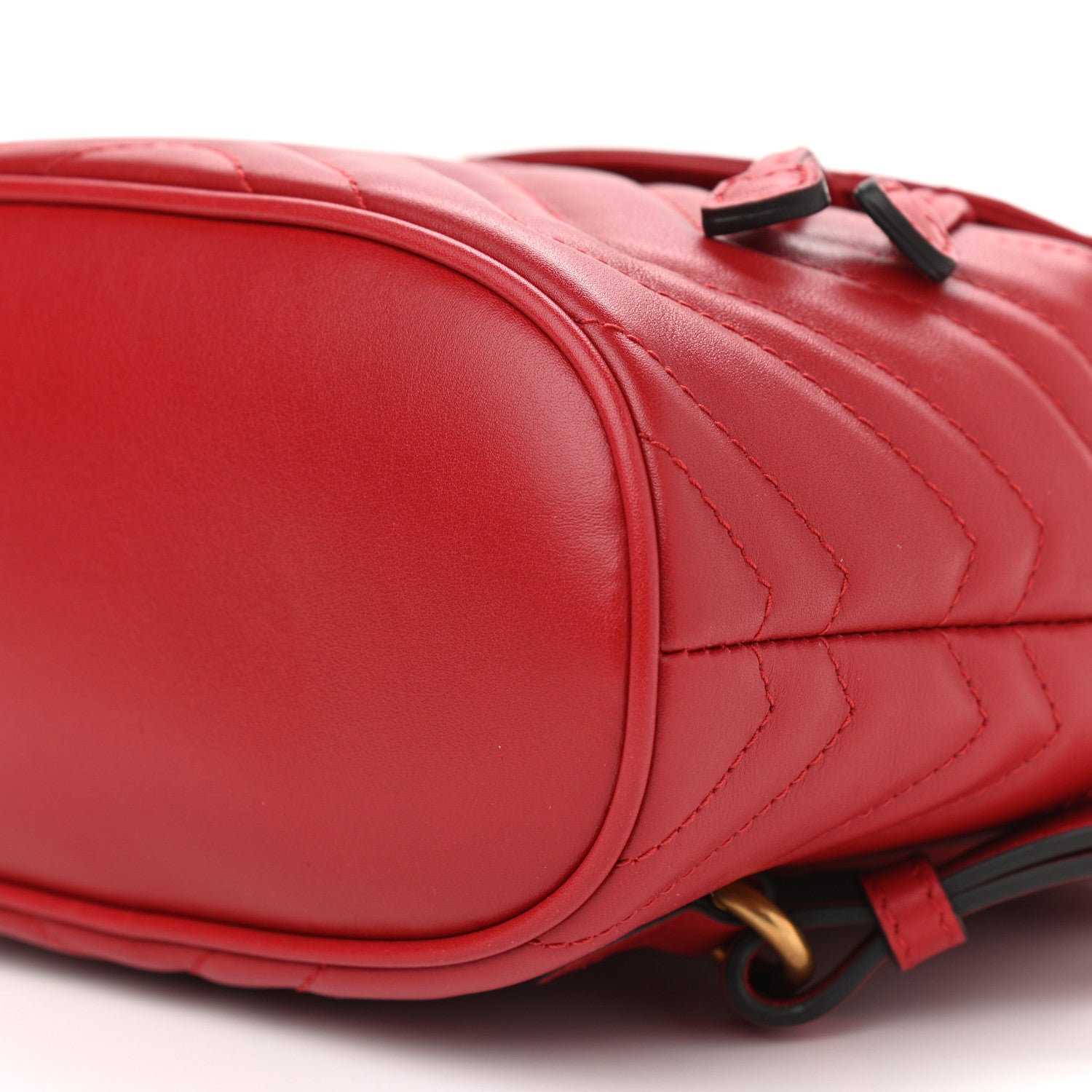 Gucci Calfskin Matelasse GG Marmont Flap Backpack Hibiscus Red 10 of 10