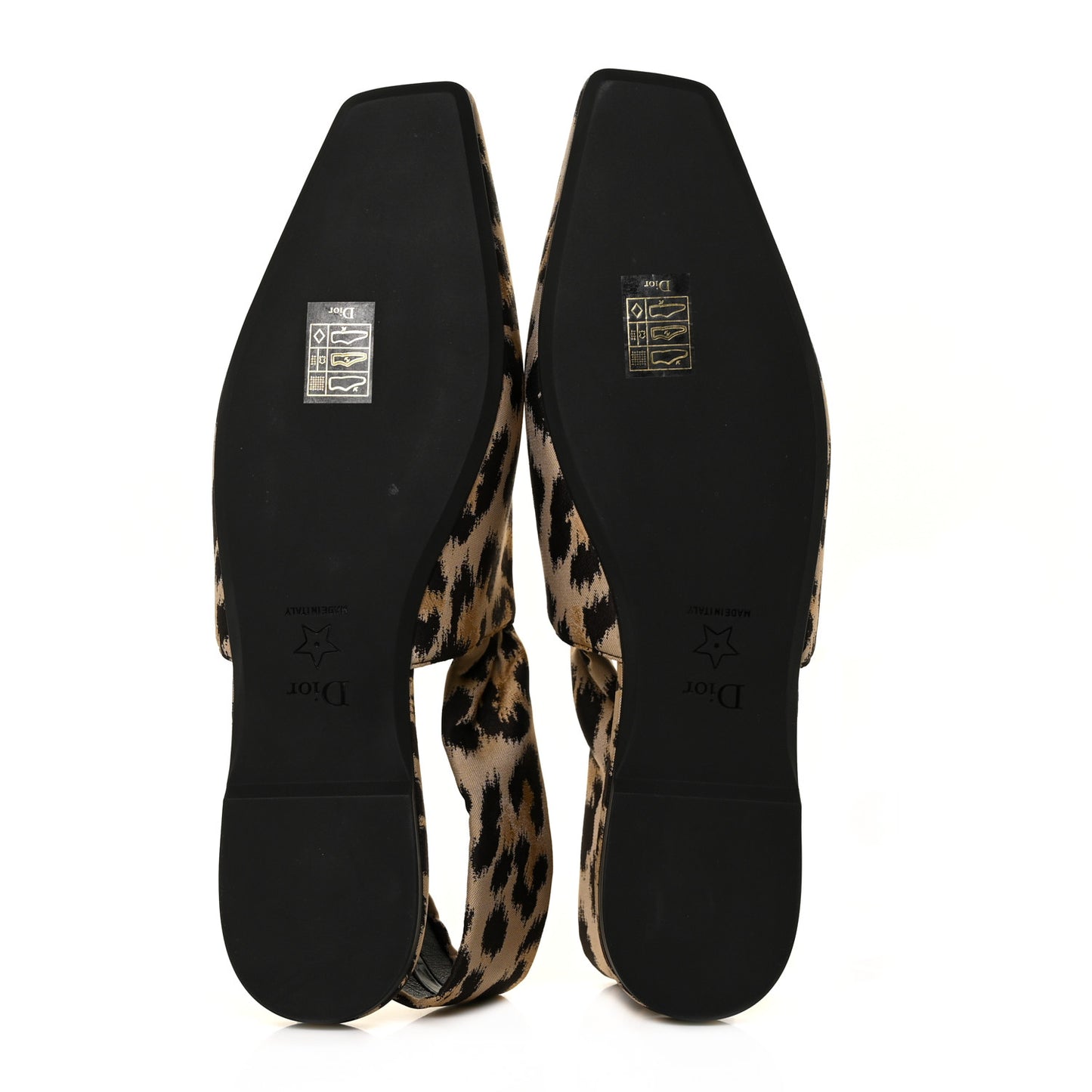 Nylon Leopard Print Mizza Slingback Flat 39 Beige Multicolor