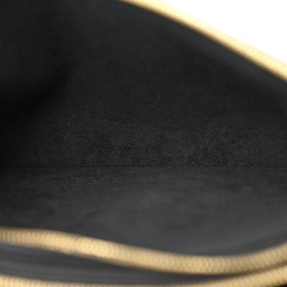 Louis Vuitton Empreinte Monogram Giant Double Zip Pochette Black Cream 5 of 15