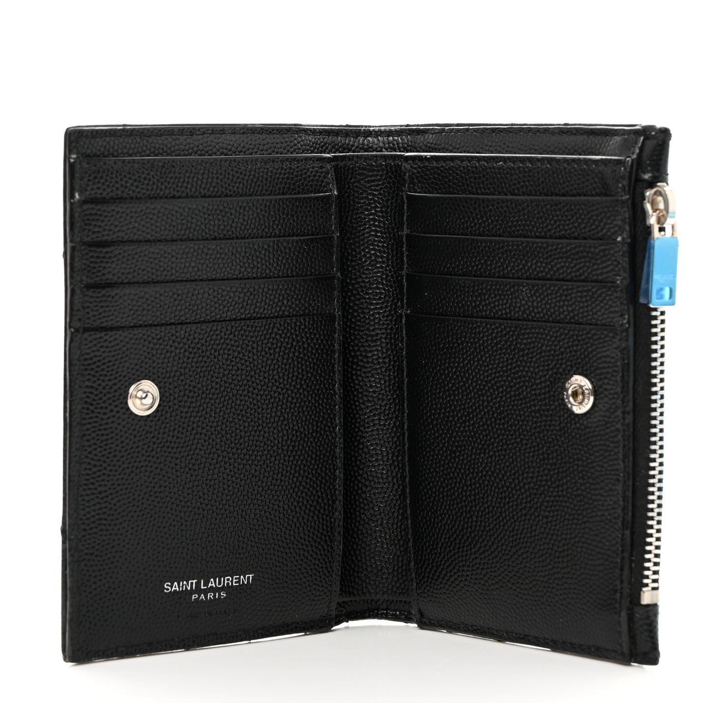Grain De Poudre Matelasse Chevron Monogram Zipped Two-Part Wallet Black