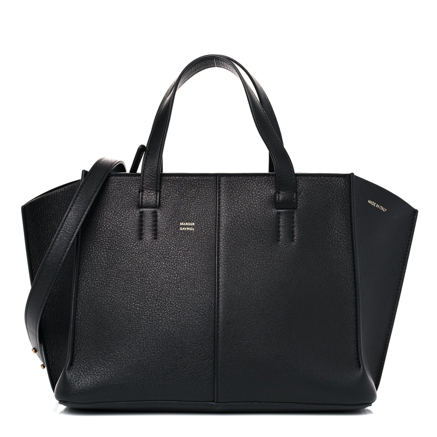 Pebbled Calfskin Mini Zip Multitude Tote Black