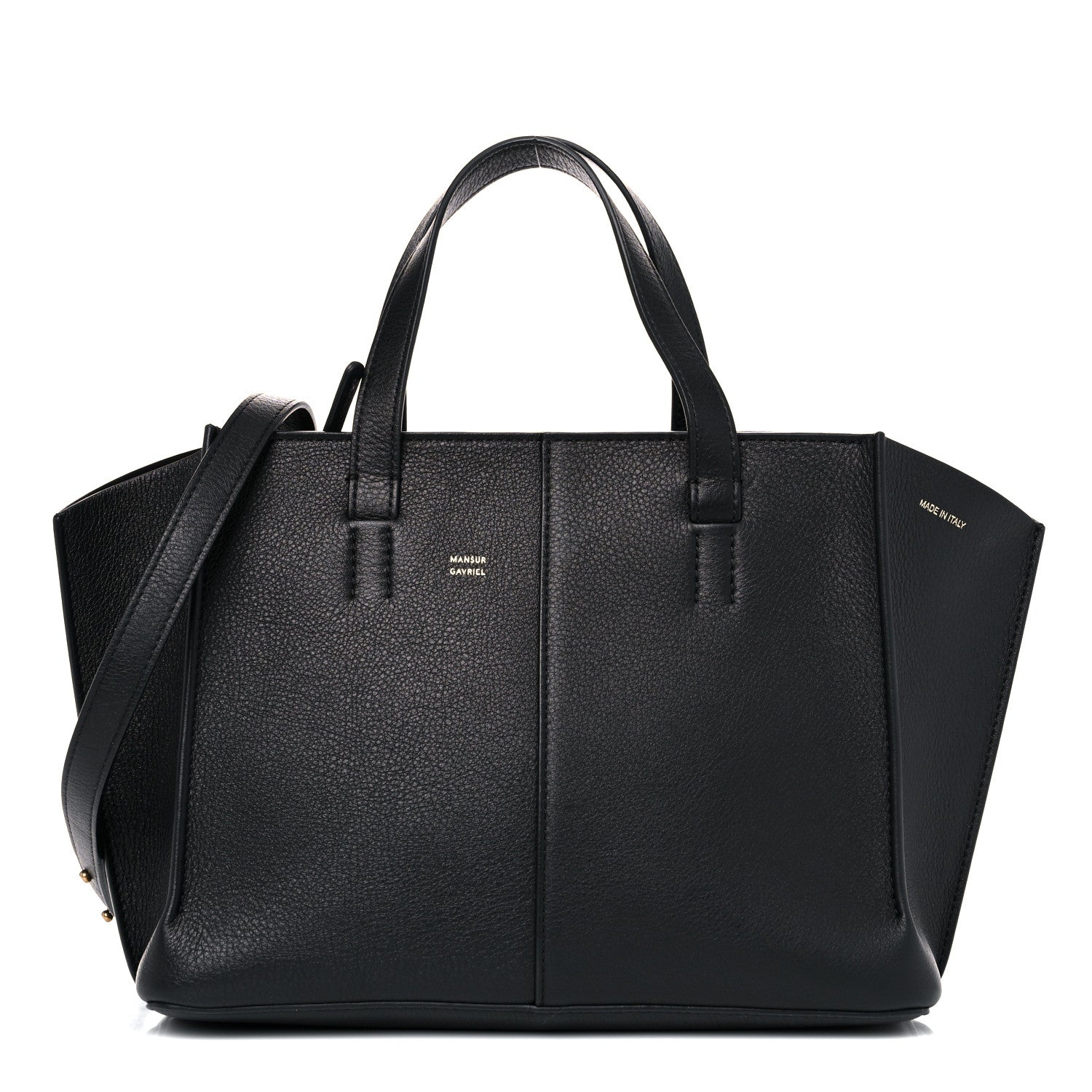 Mansur Gavriel Pebbled Calfskin Mini Zip Multitude Tote Black 1 of 16