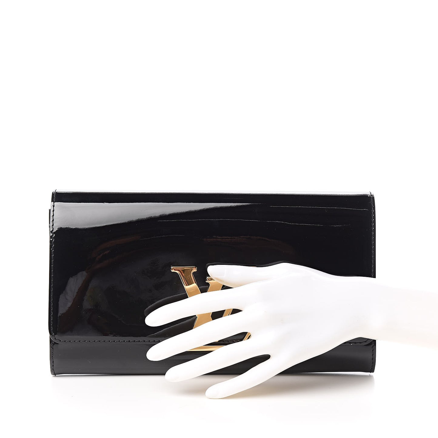Patent Louise Clutch Black