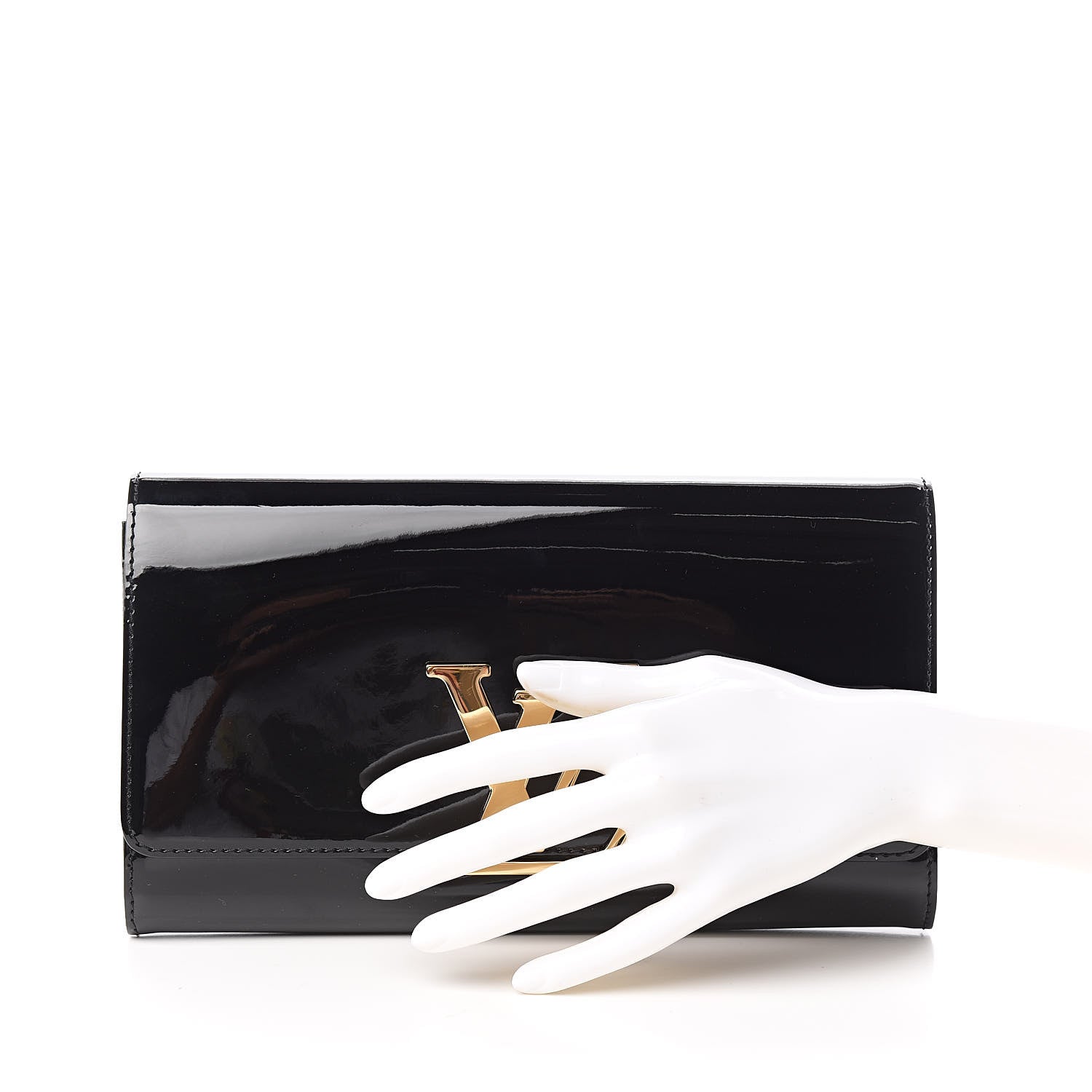 Louis Vuitton Patent Louise Clutch Black 2 of 7