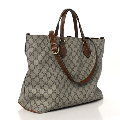 Gucci Soft GG Supreme Monogram Medium Crossbody Tote Beige Cuir 3 of 9