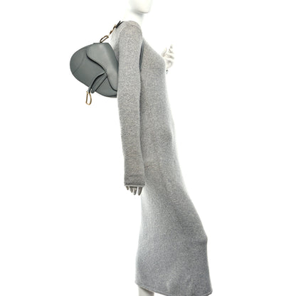 Christian Dior Grained Calfskin Saddle Bag Grey Stone 2 of 10