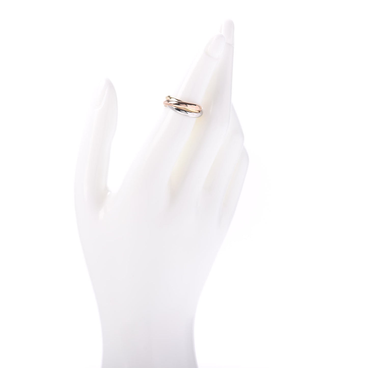18K Pink Yellow White Gold Small Trinity Ring 49 4.75