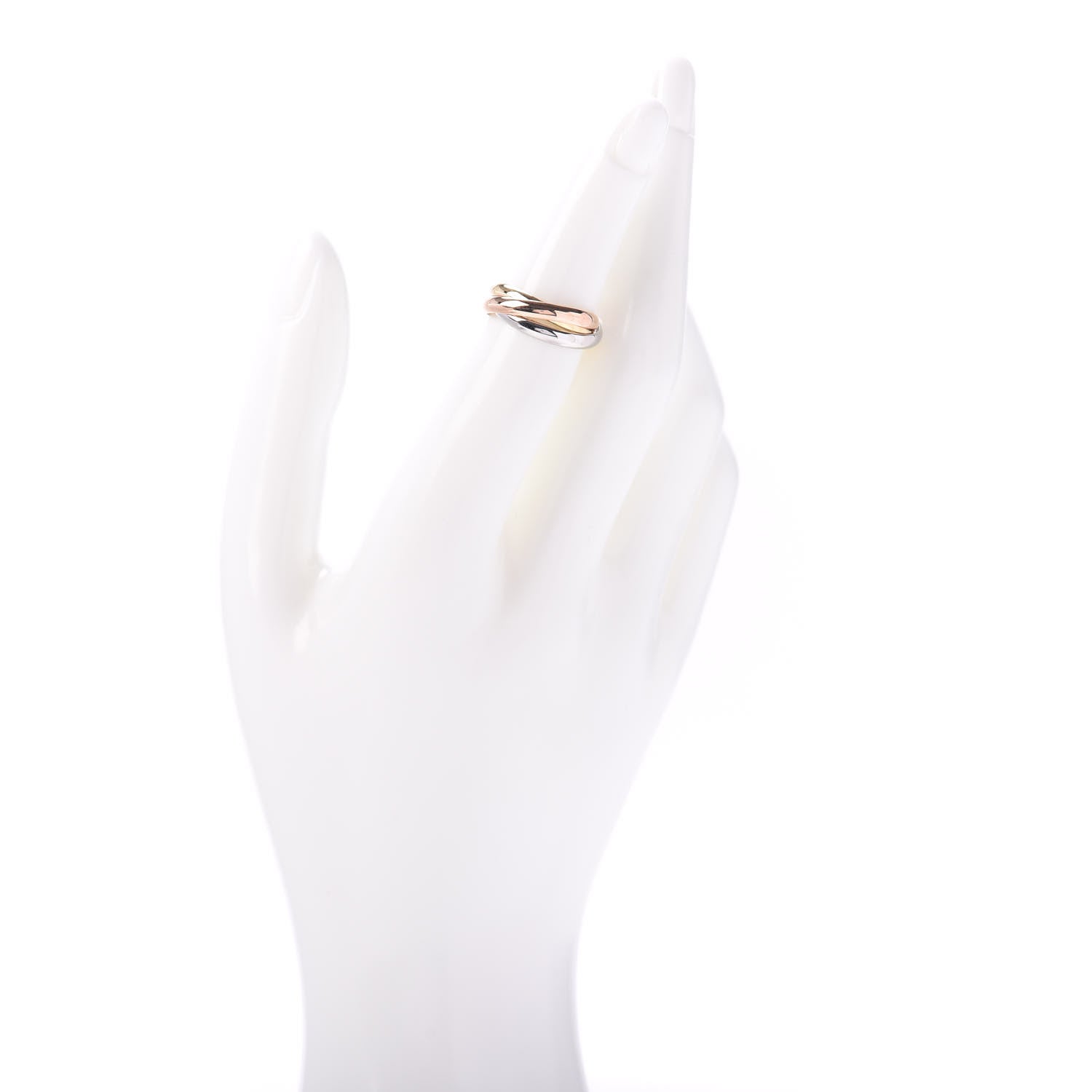 Cartier 18K Pink Yellow White Gold Small Trinity Ring 49 4.75 2 of 4