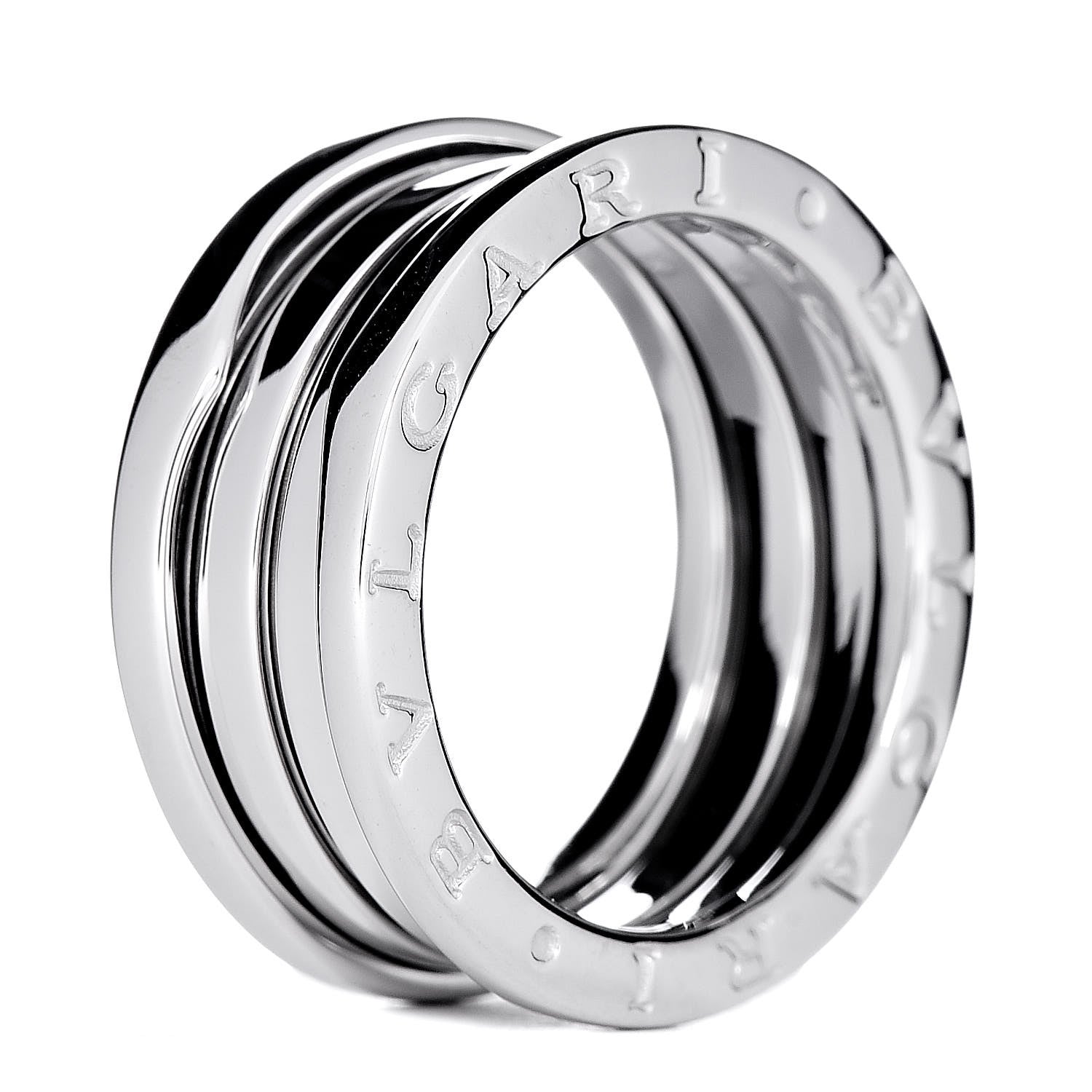 Bulgari 18K White Gold B.Zero1 Three-Band Ring 56 7.5 4 of 6