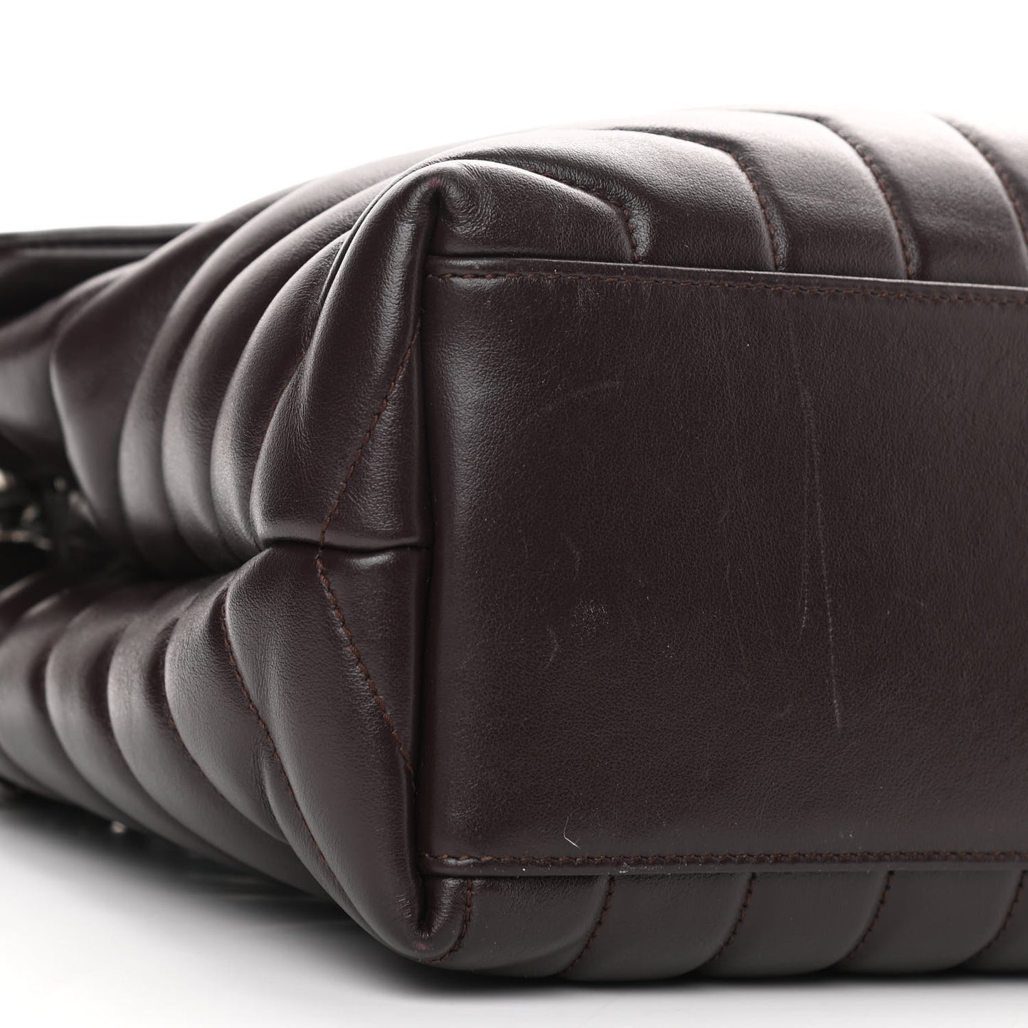 Calfskin Y Quilted Monogram Medium Loulou Chain Satchel Amaranto
