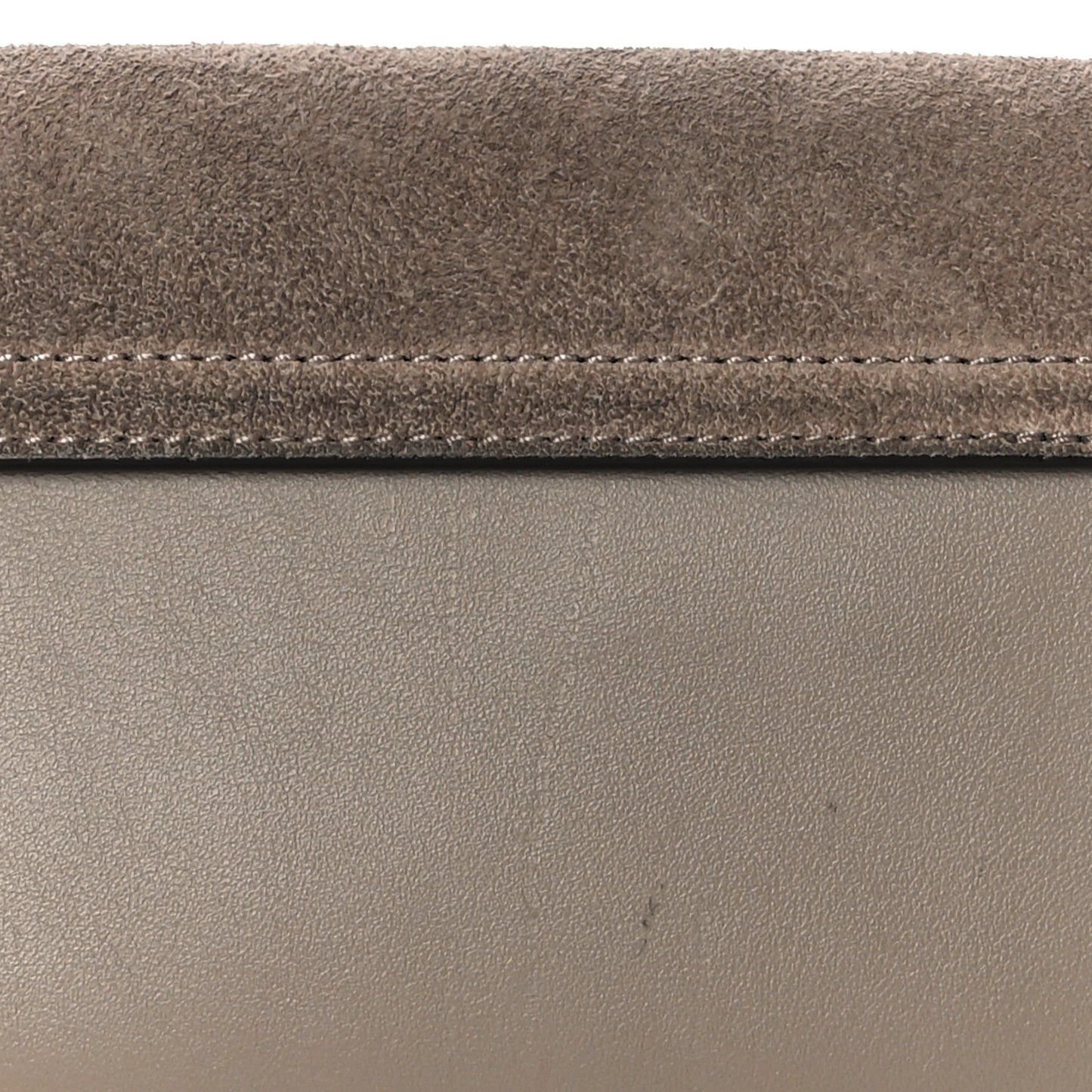 Suede Calfskin Faye Wallet On Strap Motty Grey