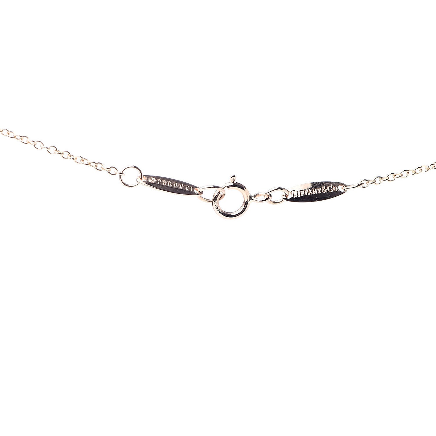 18K Rose Gold Diamond .03ct Elsa Peretti Diamonds by the Yard Pendant Necklace