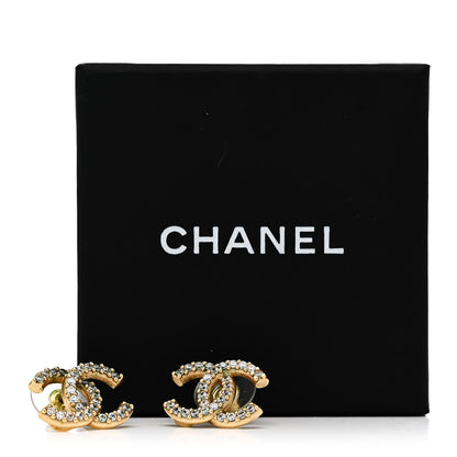 Chanel Crystal CC Earrings Gold 5 of 5