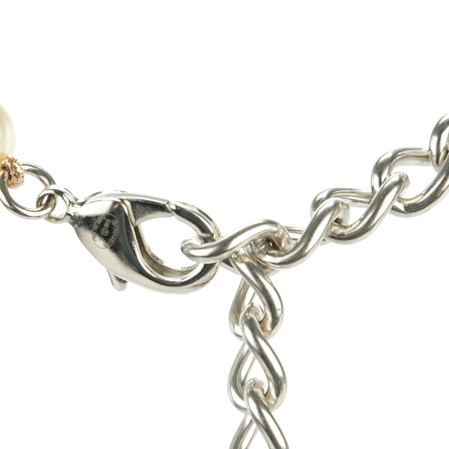 Pearl CC Short Necklace Silver