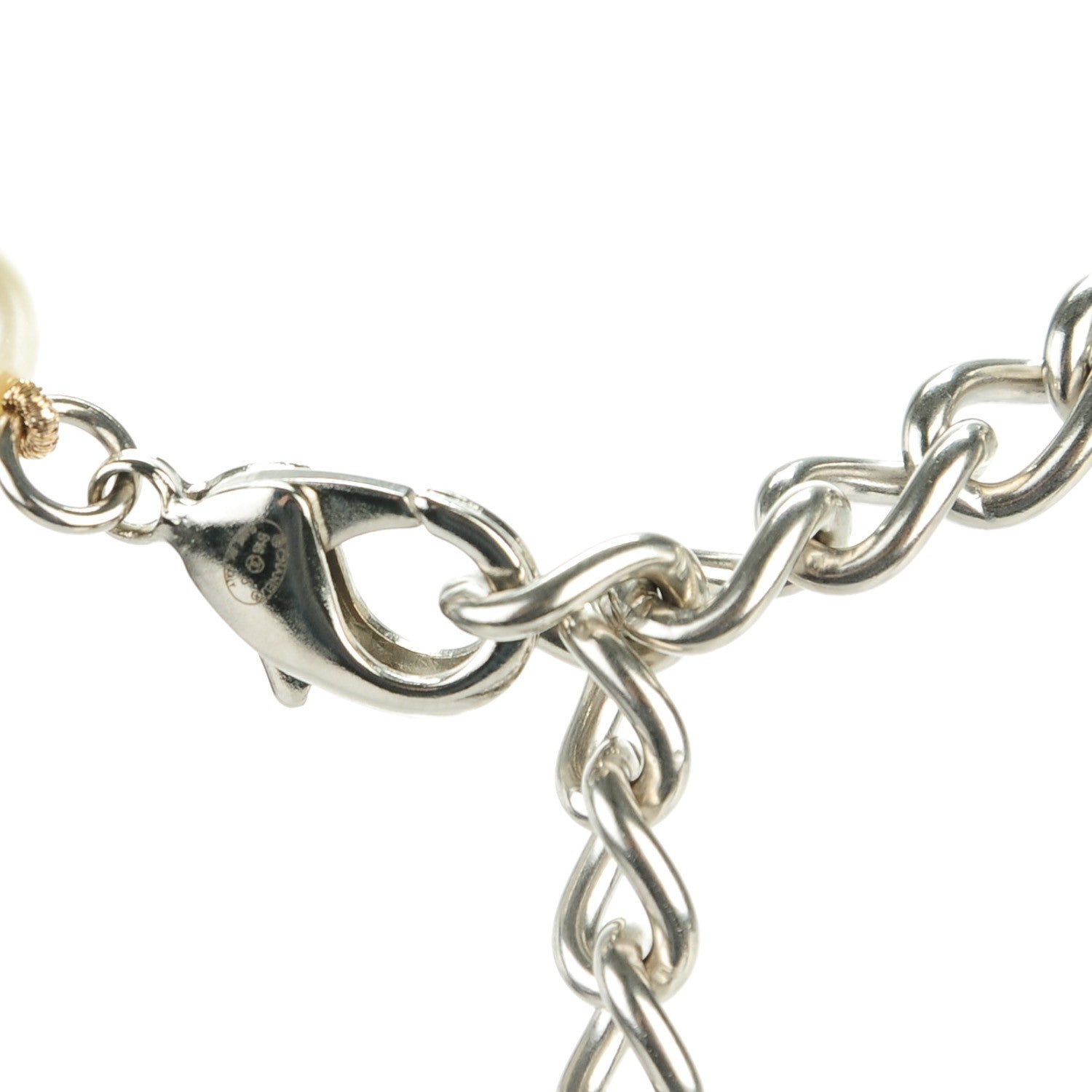 Chanel Pearl CC Short Necklace Silver 3 of 5