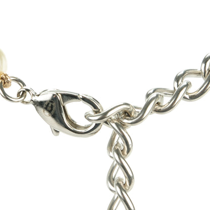Chanel Pearl CC Short Necklace Silver 3 of 5