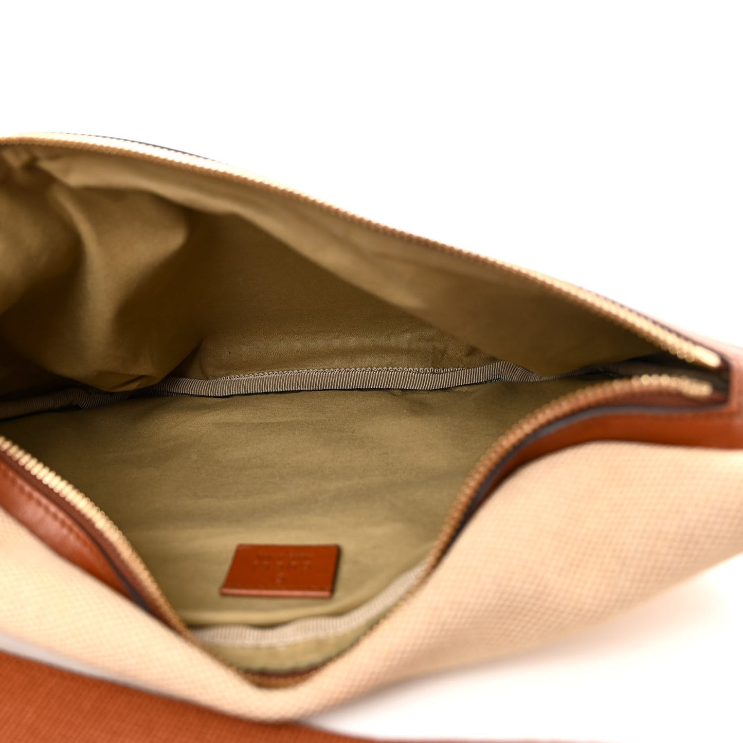 Vintage Canvas Web Belt Bag Sand Cuir