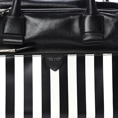 Marc Jacobs Calfskin Striped Antonia Satchel Black White 9 of 9