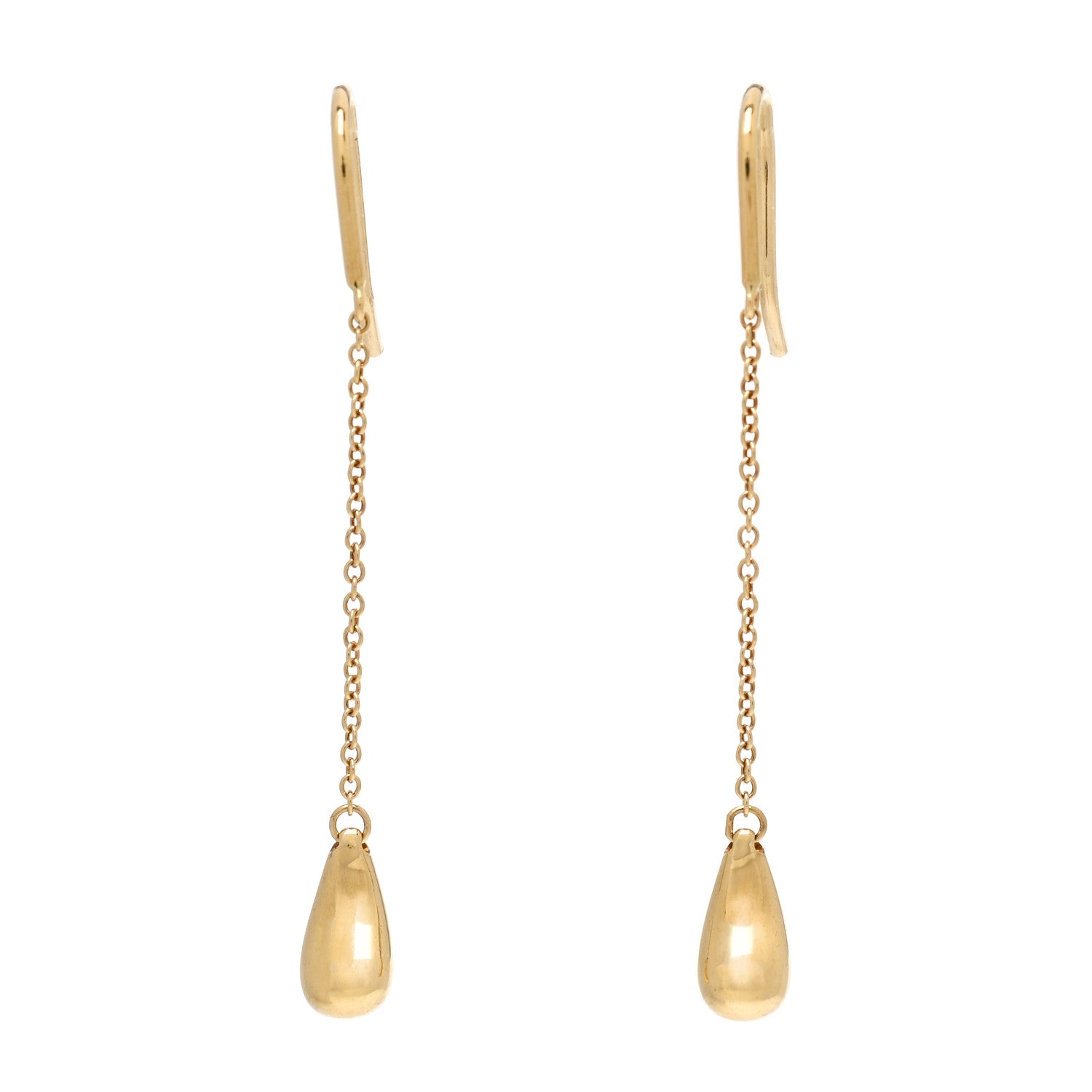 Tiffany 18K Yellow Gold Elsa Peretti Teardrop Drop Earrings 1 of 4