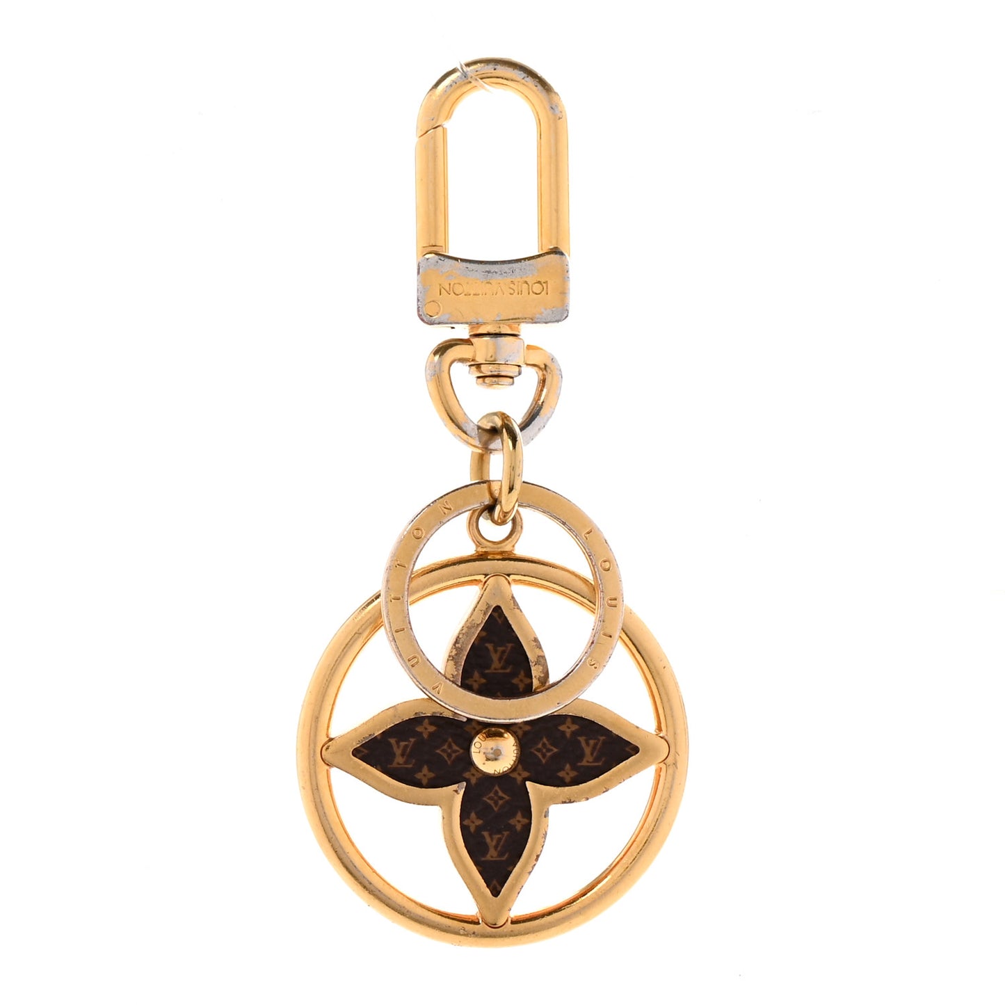 Monogram Puzzle Flower Bag Charm Key Holder