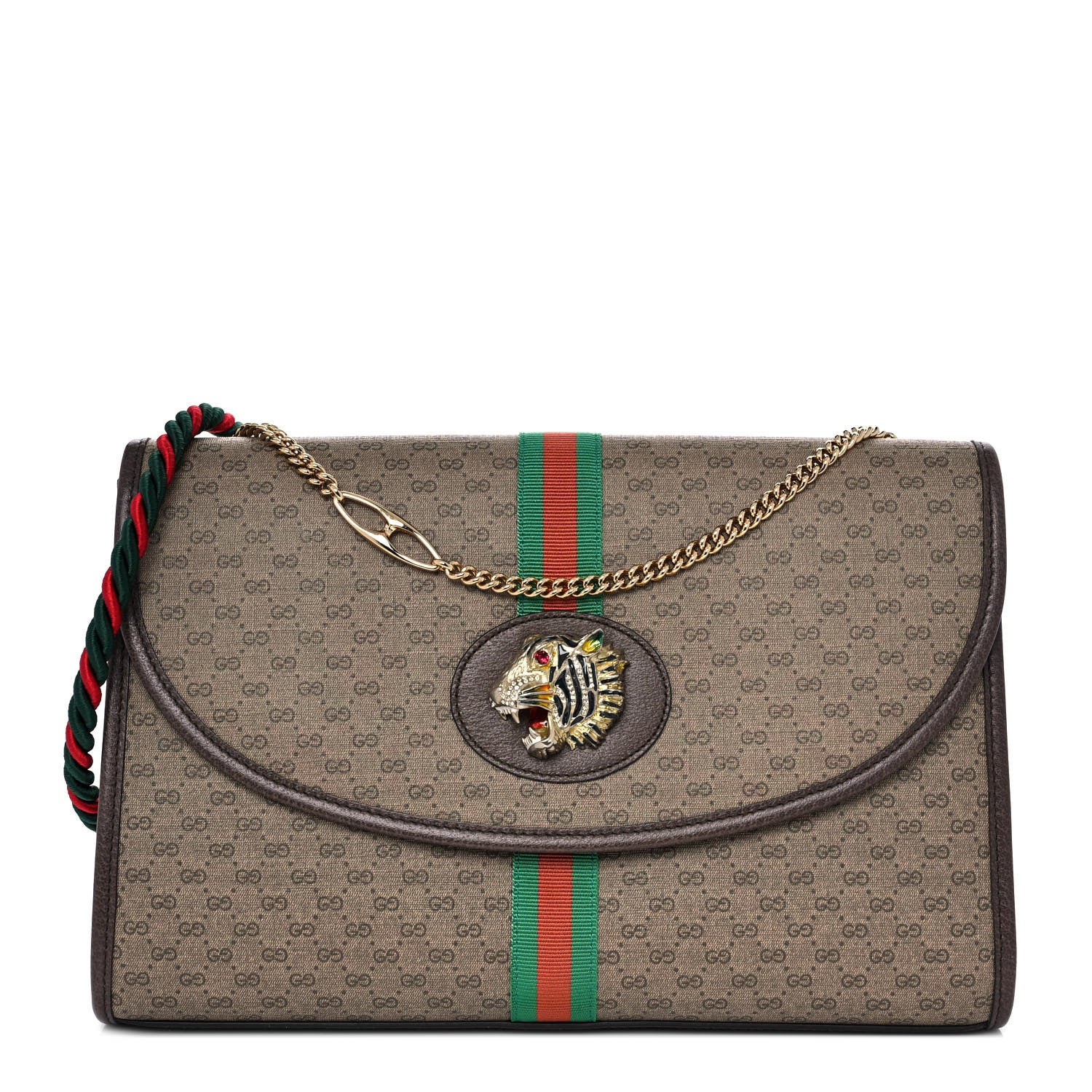 Gucci Mini Vintage GG Supreme Monogram Web Medium Rajah Slim Flap Shoulder Bag Beige New Acero 1 of 8