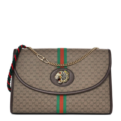 Gucci Mini Vintage GG Supreme Monogram Web Medium Rajah Slim Flap Shoulder Bag Beige New Acero 1 of 8