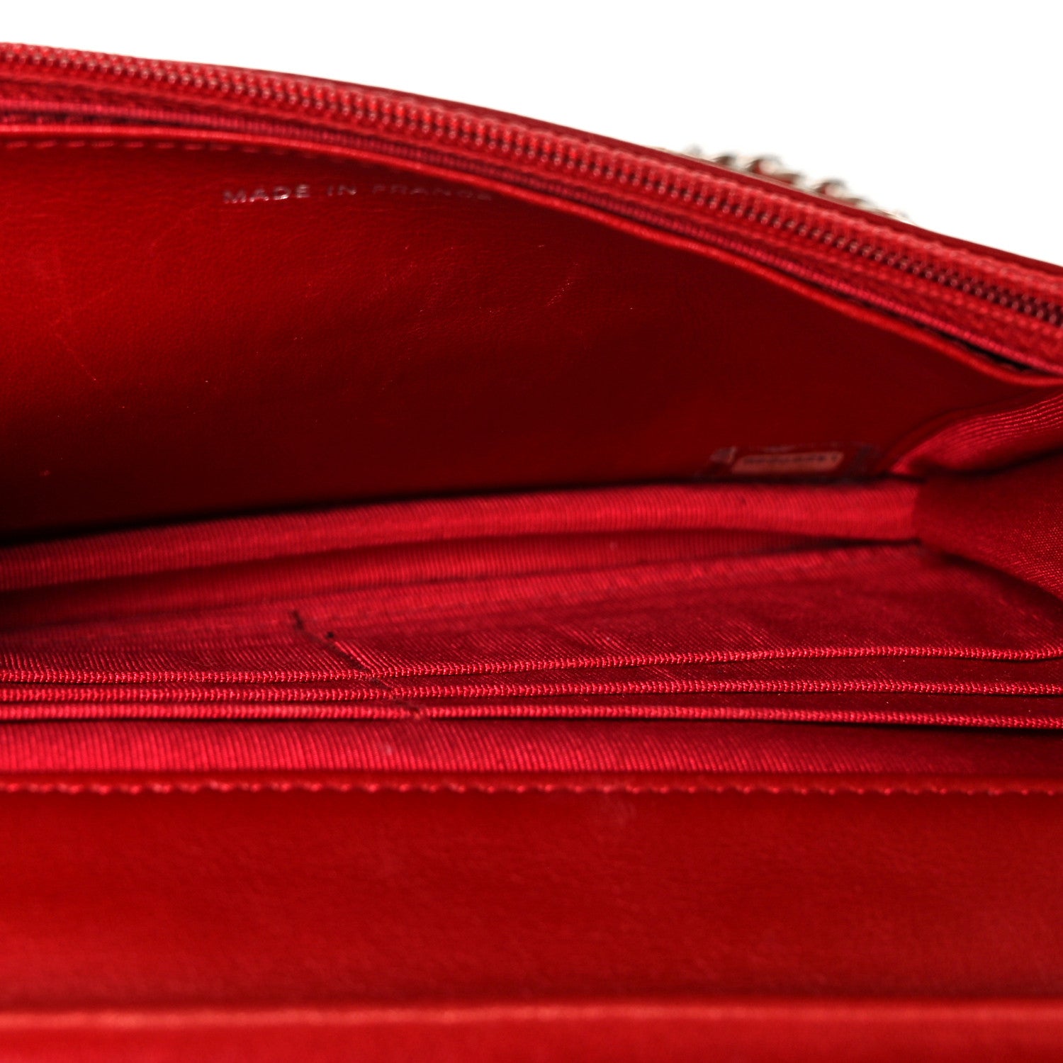 Chanel Patent Quilted Wallet On Chain WOC Red 11 of 13