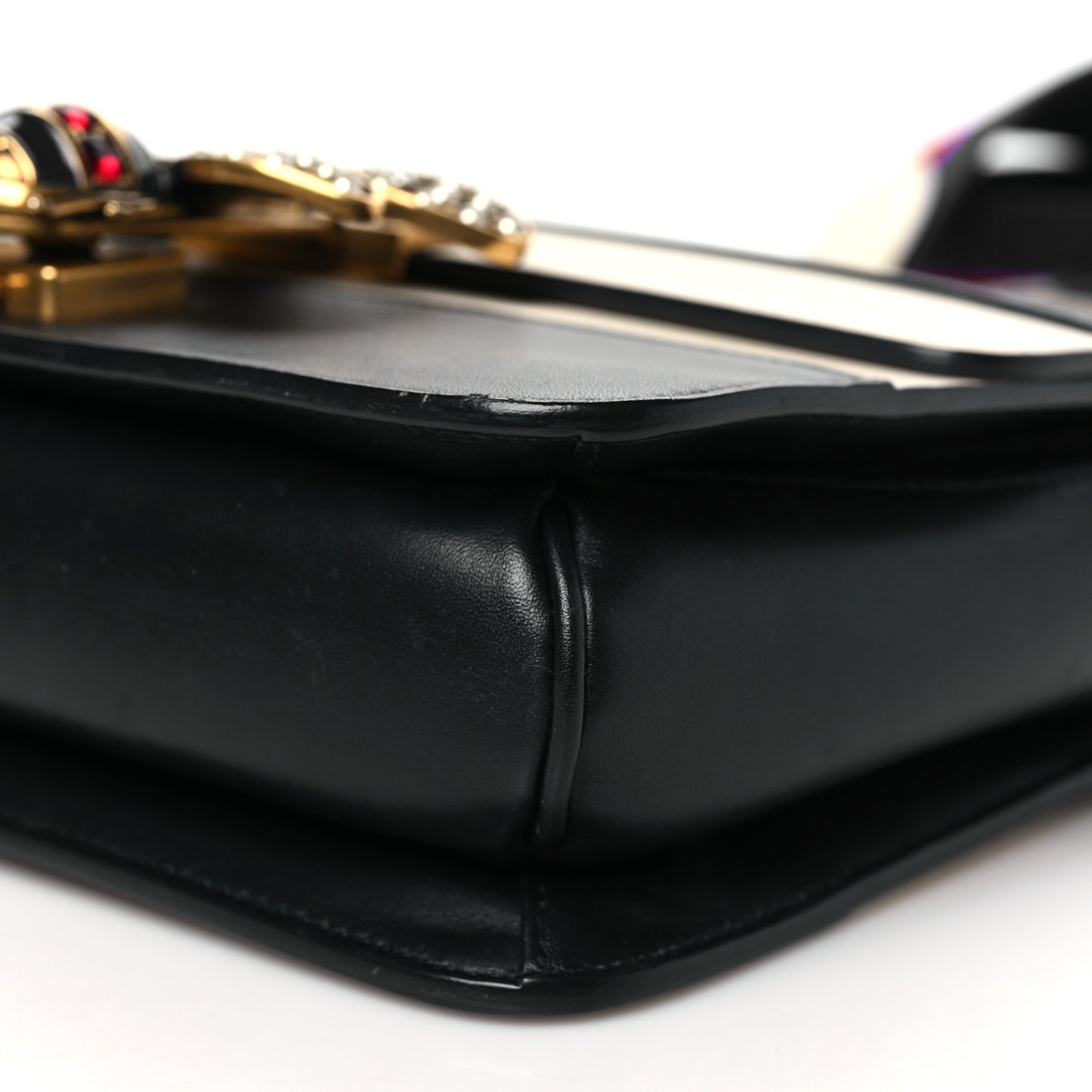 Calfskin Sylvie Web Queen Margaret Shoulder Bag Mystic White Black
