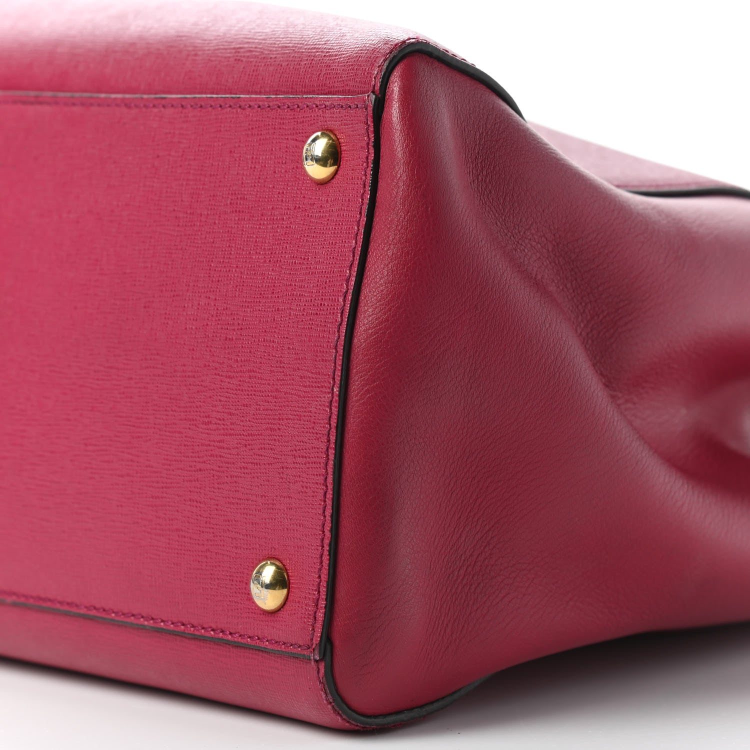 Fendi Vitello Elite Regular 2Jours Tote Rosso Scuro Ciliegia 9 of 11