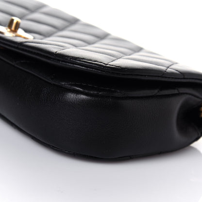 Chanel Calfskin Quilted Coco Mail Clutch With Chain Black 9 of 14