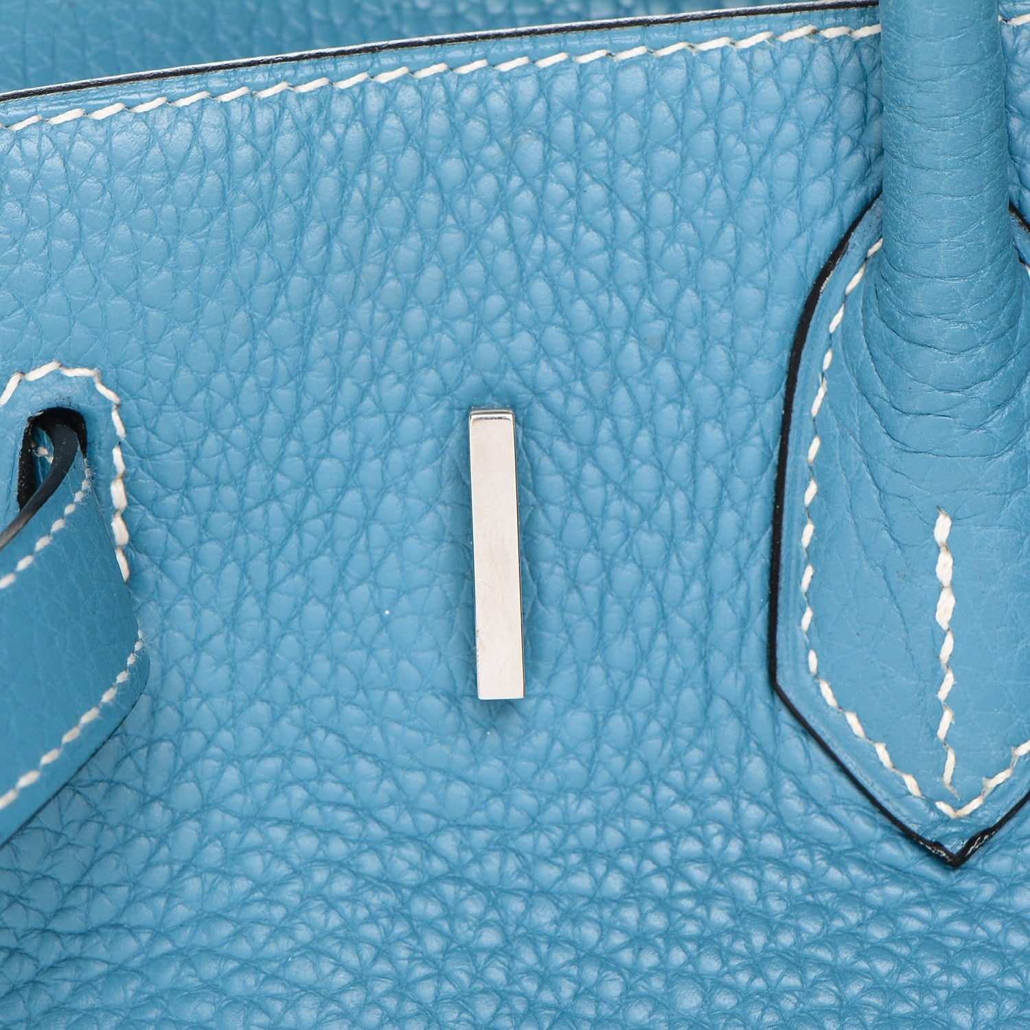 Hermes Taurillon Clemence Birkin 30 Blue Jean 18 of 28