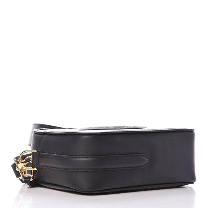 Fendi Glazed Fabric Vitello Century F is Fendi FF 1974 Stamp Patch Camera Case Mogano Panna Black 4 of 9