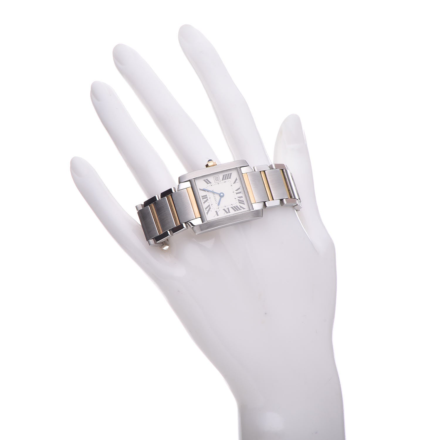 Cartier Stainless Steel 18K Yellow Gold 25mm Tank Francaise Quartz Watch 2 of 9