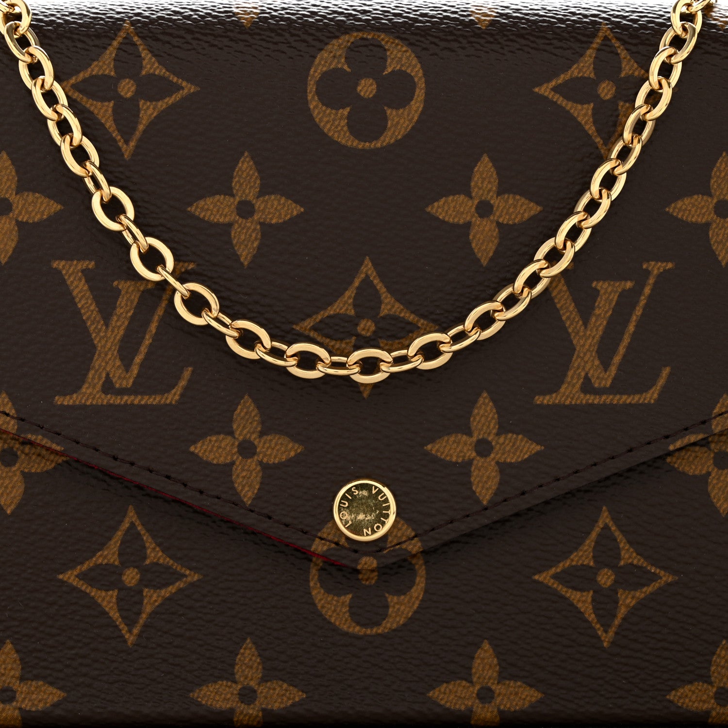Louis Vuitton Monogram Pochette Felicie Chain Wallet Fuchsia Fuchsia 11 of 11