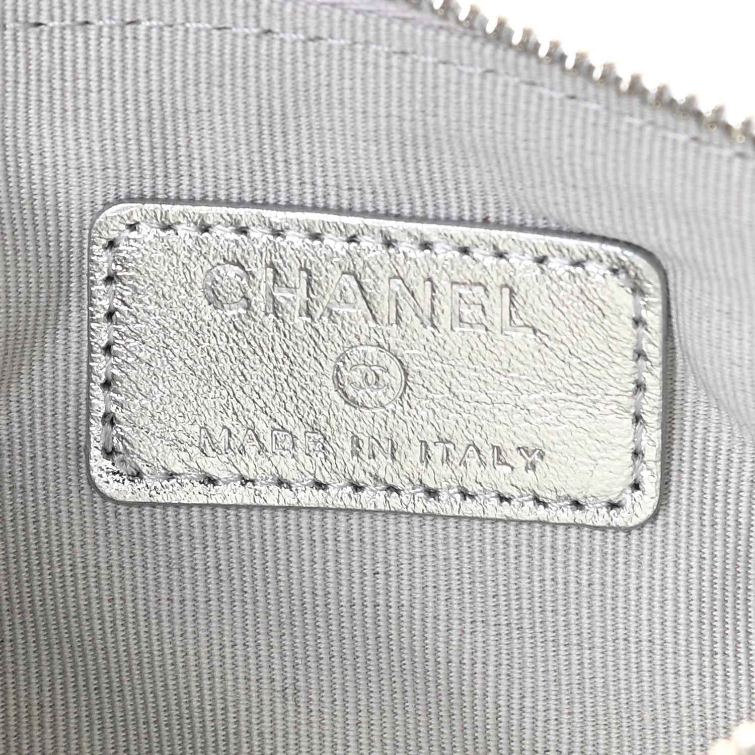 Chanel Gradient Metallic Calfskin Quilted Small Cosmetic Pouch Silver Blue Yellow Purple 6 of 10