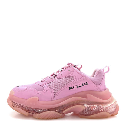 Balenciaga Fabric Mesh Clear Sole Womens Triple S Sneakers 38 Pink 1 of 10