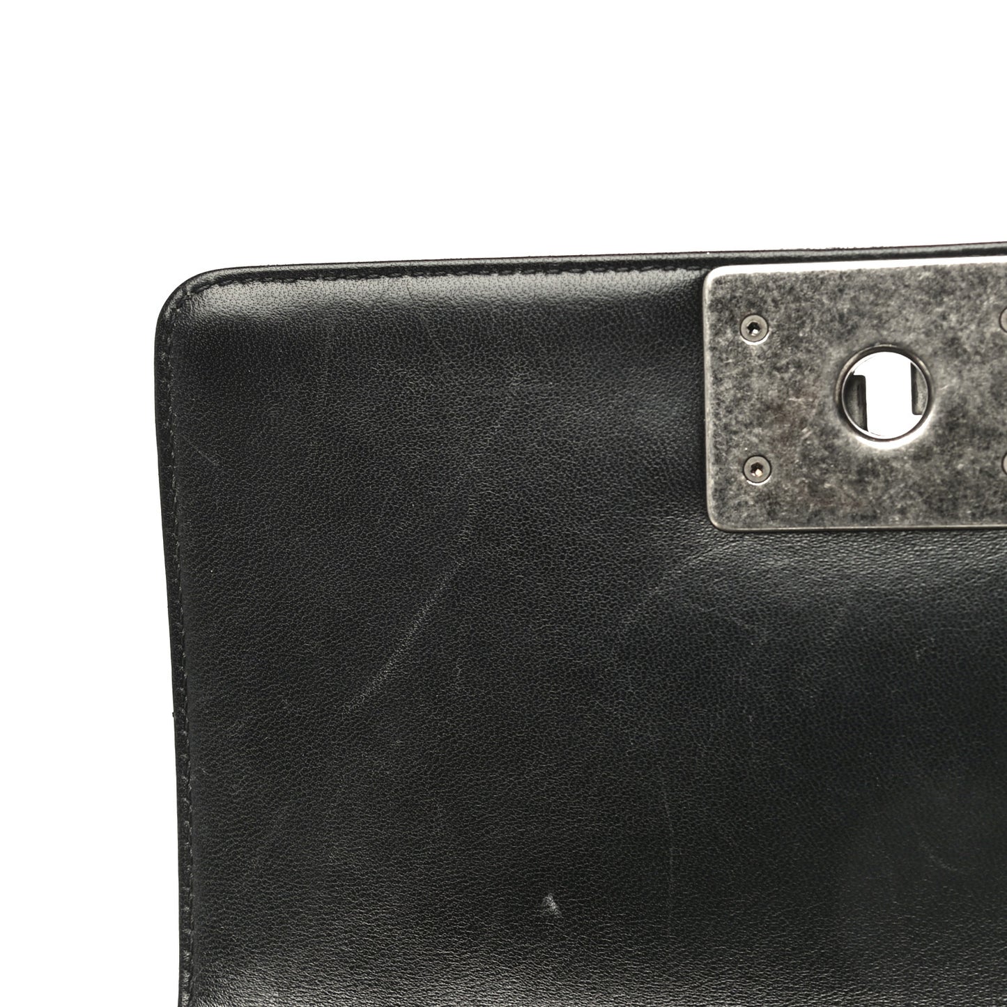 Lambskin Quilted Small Boy Flap Black