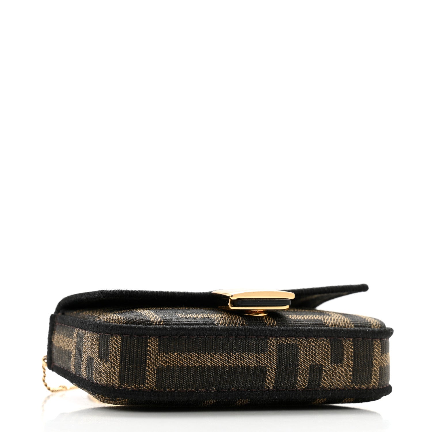 Fendi Fabric Jacquard FF 1974 Nano Baguette Charm Tobacco Moro Black 4 of 11