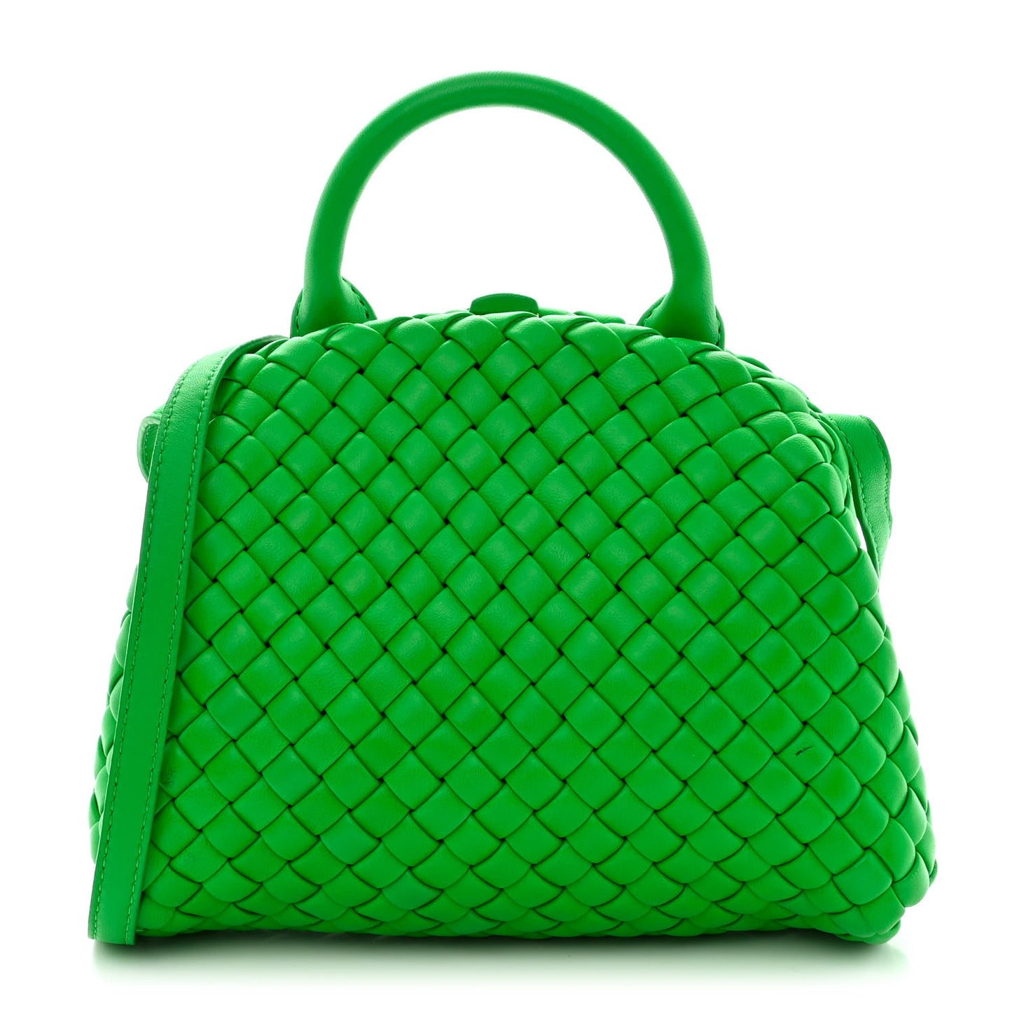 Nappa Intreccio Mini Padded Handle Bag Parakeet