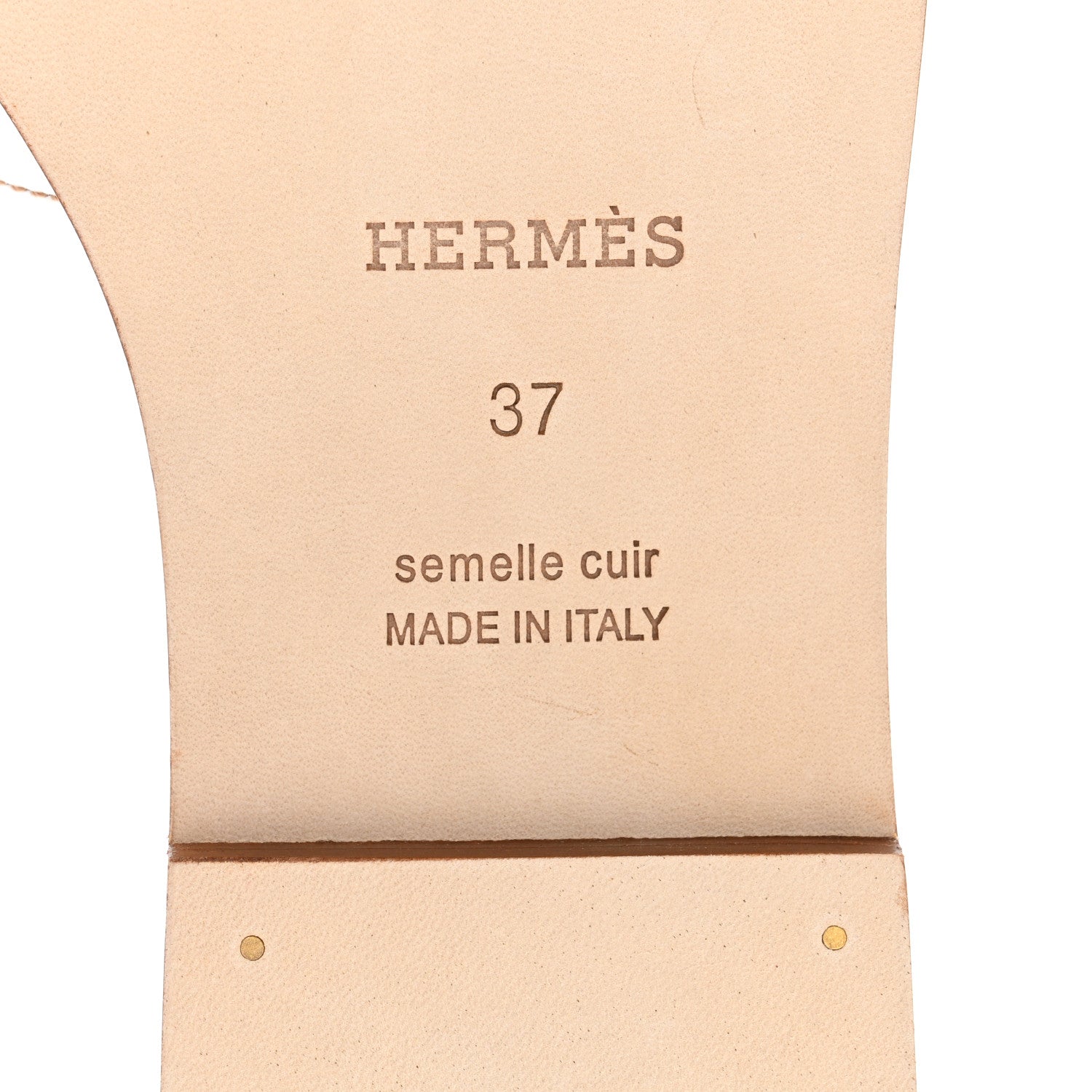 Hermes Box Calfskin Oran Sandals 37 White 6 of 9