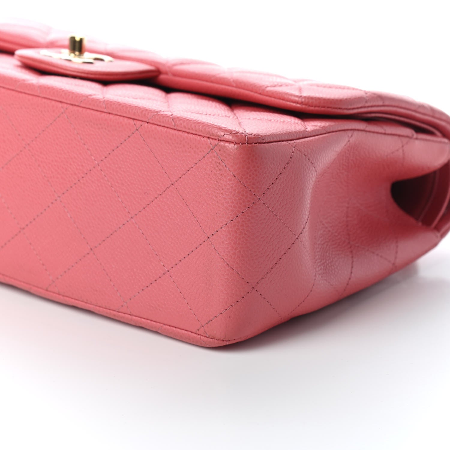 Chanel Caviar Quilted Jumbo Double Flap Dark Pink 10 of 10