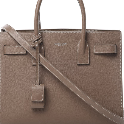 Saint Laurent Grained Calfskin Topstich Baby Sac De Jour Taupe 8 of 19